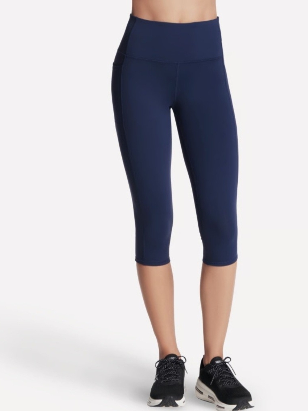 Skechers Go Walk Women’s High-Rise Navy Capri Leggings L  New!